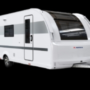 het exterieur van de nieuwe Adria caravan alpina 663 HT